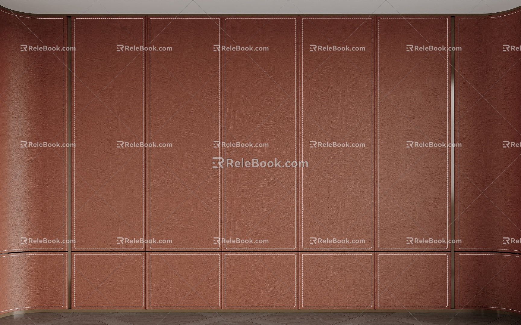 Leather Bedroom Background Hard Wall Panel 3d model