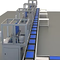 Industrial Equipment With Metal Frames Blue Components And Automated Production Line
