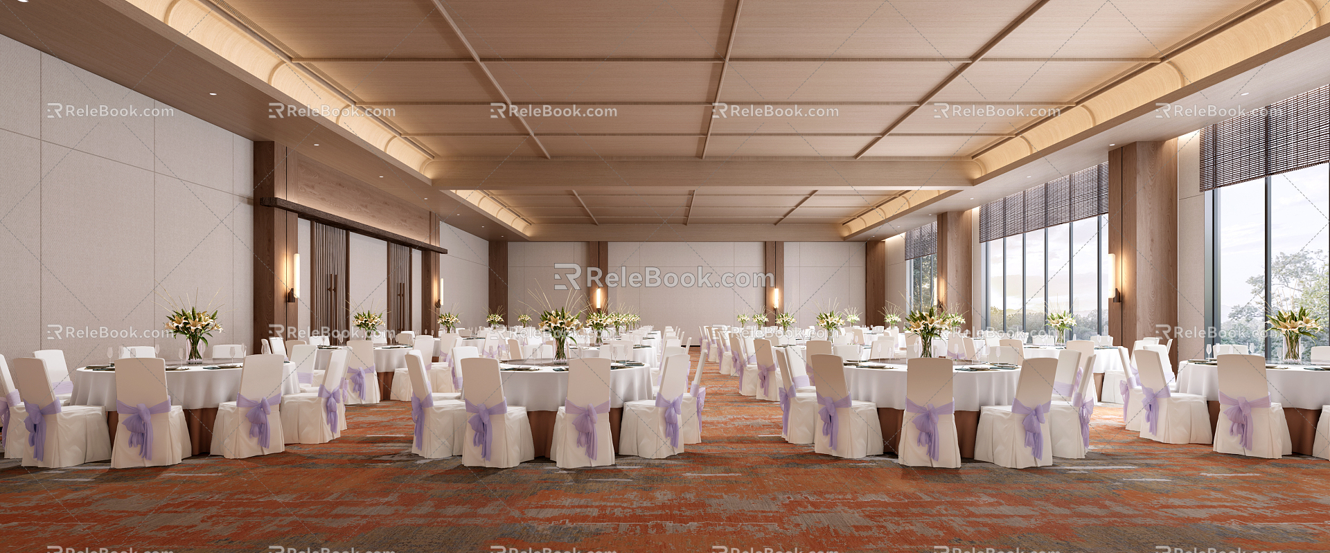 Modern Ballroom Hotel Ballroom 3d model