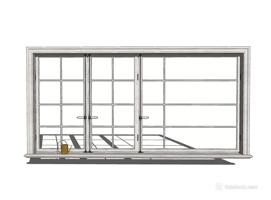 Modern Casement Window Design With Sleek Aluminum Frame And Clear Glass Panes 3d model 