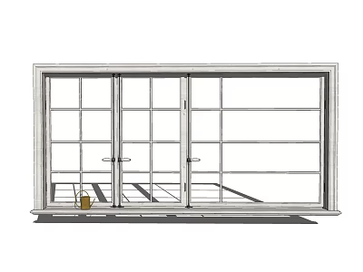 Modern Casement Window Design With Sleek Aluminum Frame And Clear Glass Panes 3d model