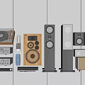 Audio combination speaker combination subwoofer speaker record player audio-visual equipment 3d model