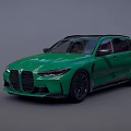 Green Sporty Wagon Car With Aggressive Front Grille Black Wheels And Sleek Body Lines