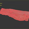 Detailed Geological Profile Model Displaying Rock Layers And Green Vegetation