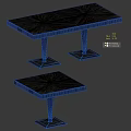Set of Two Modern Black Tables With Textured Surface And Unique Gold Accent Legs