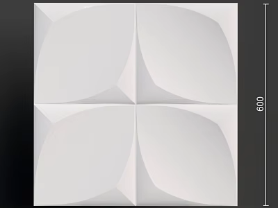 Modern White Wall With Geometric 3D Pattern And Square Tile Design 3d model