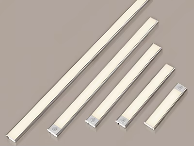 LED Decorative Strip Lights With Various Lengths Silver Frame And White Light For Indoor Decoration 3d model