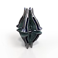 Futuristic Mechanical Structure Design With Angular Metallic Components And Blue Accents 3d model