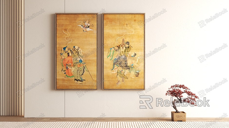 New Chinese Character Decorative Painting God Statues Immortal Hanging Painting model