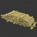 Natural Stacked Wood Logs Featuring Varied Lengths And Smooth Textured Surfaces
