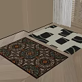 Intricate And Geometric Square Area Rugs With Dark Light Bases For Indoor Floor Decor