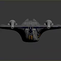 Futuristic Spacecraft With Twin Thrusters And Advanced Technological Details For Space Exploration