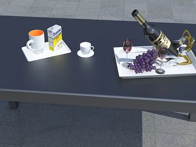 Modern Dining Table Utensils 3d model