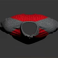 Red And Gray Short Sleeve Polo Shirt With Collar And Buttons