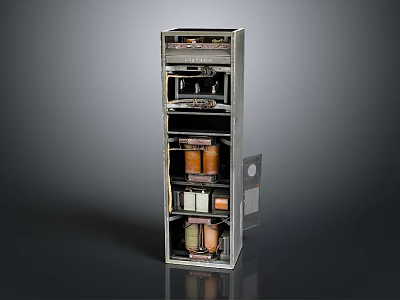 Modern Metal Storage Cabinet With Multiple Shelves And Glass Doors For Home Organization 3d model
