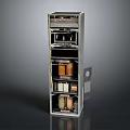 Modern Metal Storage Cabinet With Multiple Shelves And Glass Doors For Home Organization