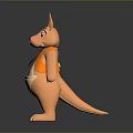 Cute Cartoon Rabbit With Orange Body Yellow Vest Black Tie White Belly And Pink Paws