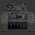 3D Rendered Light Blue Armored Tank With Main Cannon Tracks And Turret Details