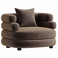 Plush Beige Accent Chair with Thick Armrests and Comfortable Pillow Modern Cozy Design