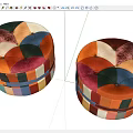 round stool sofa stool 3d model