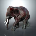 Reddish Brown Elephant Sculpture As Decorative Home Furniture With White Tusks