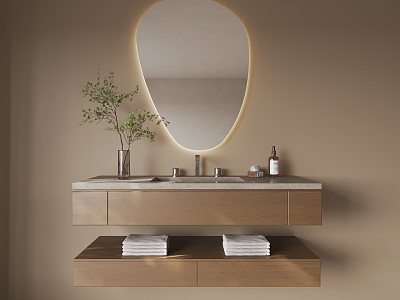 Antique sink mirror 3d model