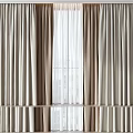 Modern Beige And White Curtains With Sheer Layers For Home Window Treatment