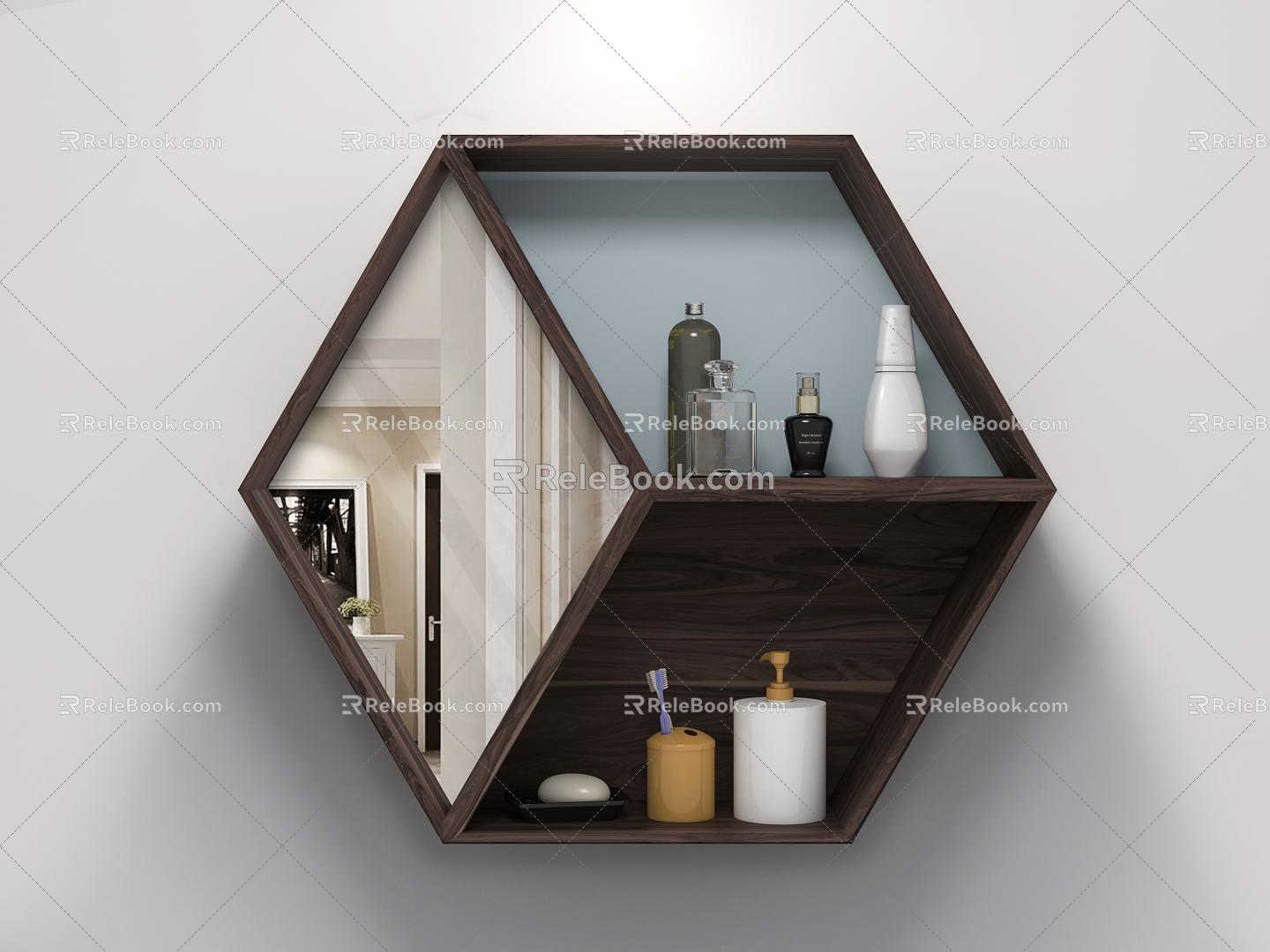 Modern hanging cabinet storage rack 3d model