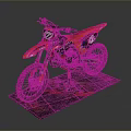 Red Motocross Dirt Bike With 722 Racing Number On Display Stand