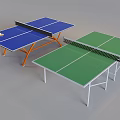 Modern Table Tennis Room Interior With Blue Green Tabletops And Orange White Frames