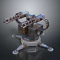 laser tower turret turntable sci-fi tower defense game tower defense sci-fi turret game turret game turret 3d model