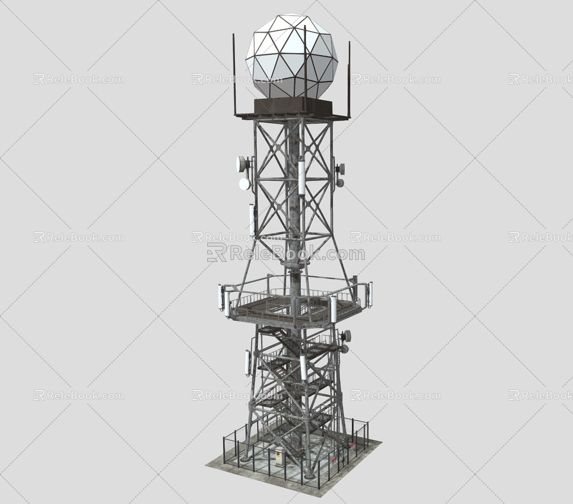 iron tower signal tower iron shelf electric tower TV tower satellite tower 3d model