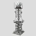 Heavy-duty Industrial Steel Tower Structure With Spherical Top Device And Metal Framework And Observation Platform
