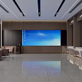 Modern Bank Lobby Interior Design With Large Screen Sofas And Chairs 3d model