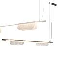Modern Textured Glass Chandelier With Hanging Pendant Lights For Interior Design