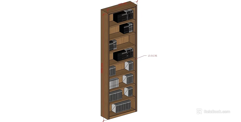 Wooden Decorative Cabinet With Multi Layer Storage Shelves And Organized Compartments 3d model 