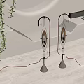 Modern Floor Lamps With Conical Base Curved Metal Frame And Circular Shade In Minimalist Interior