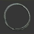 Ancient Bronze Bracelet with Intricate Carved Surface Circular Design on Dark Background 3d model