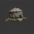 Ancient Circular Stone Structure With Dry Stone Walls Domed Roof And Grass Base