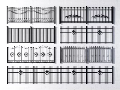 Decorative Wrought Iron Railings With Various Intricate Patterns And Designs 3d model