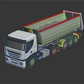 White Modern Dump Truck Loaded With Stones On Shiny Reflective Surface