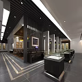 Traditional Art Gallery Interior With Framed Paintings And Glass Display Cases