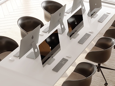 Modern office desk and chair combination model