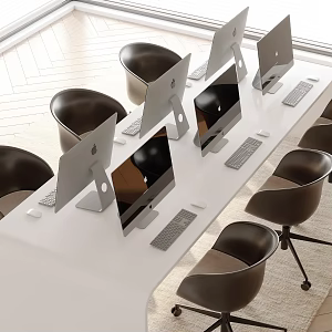 Modern office desk and chair combination 3d model