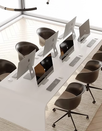Modern office desk and chair combination 3d model
