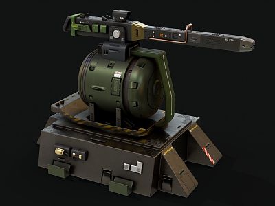 Modern Science Fiction Turret Modern Weapon Turret Defense Science Fiction War Future Equipment 3d model