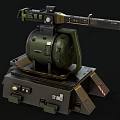 Military Green Weapon System With Rotating Barrel And Heavy Duty Mechanical Base