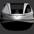 Modern Sleek White Boat With Transparent Roof Red Seats And Wooden Floor