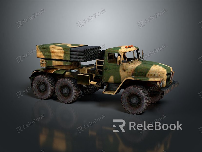 Modern Military Vehicle Rocket Launcher Rocket Car Sherman Rocket Launcher Launcher model