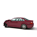 Red BMW Two Door Coupe With Front End Collision Damage
